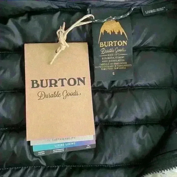 Burton Evergreen Down Collar Insulator Jacket cream and black, small puffer coat - Picture 4 of 7